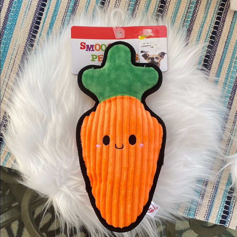 New Orange and Green Carrot Dog Toy